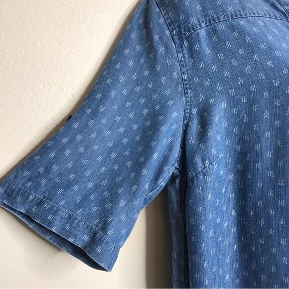 NWT Philosophy Blue Chambray Denim Tencel Lace Up Dress Tunic Women Size Large - Picture 4 of 13